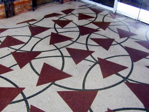 Original Art Deco Terrazzo Floor close-up, 2001